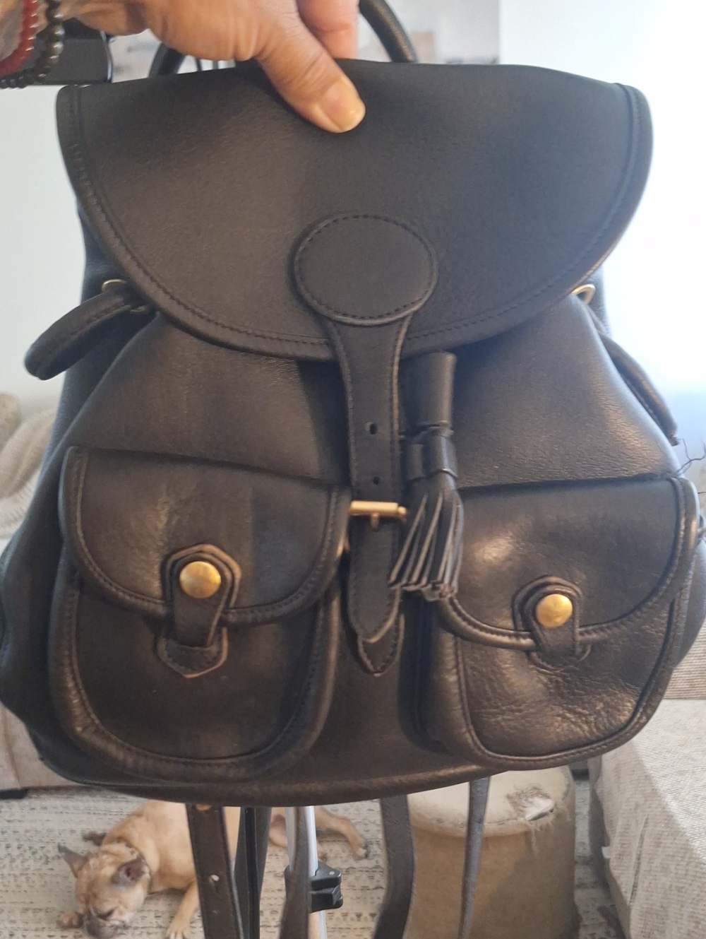 Dooney & Bourke Black Leather Logo Patch